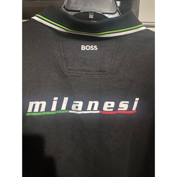 Hugo Boss Milanesi Italy Paddy Black Polo Shirt Size XXL - Picture 5 of 7